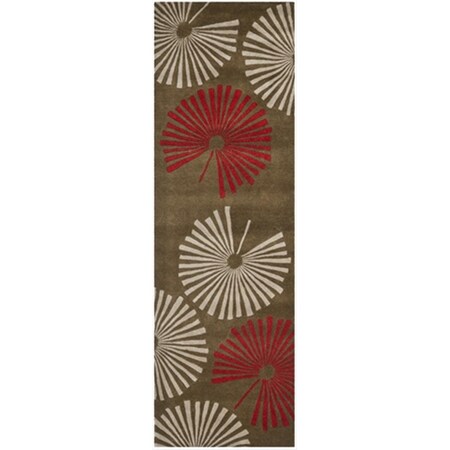 Safavieh 2 ft. 6 in. x 8 ft. Runner Contemporary Soho Brown and Ivory Hand Tufted Rug SOH749A-28